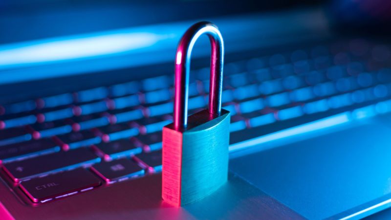 Schloss auf einer Laptop-Tastatur